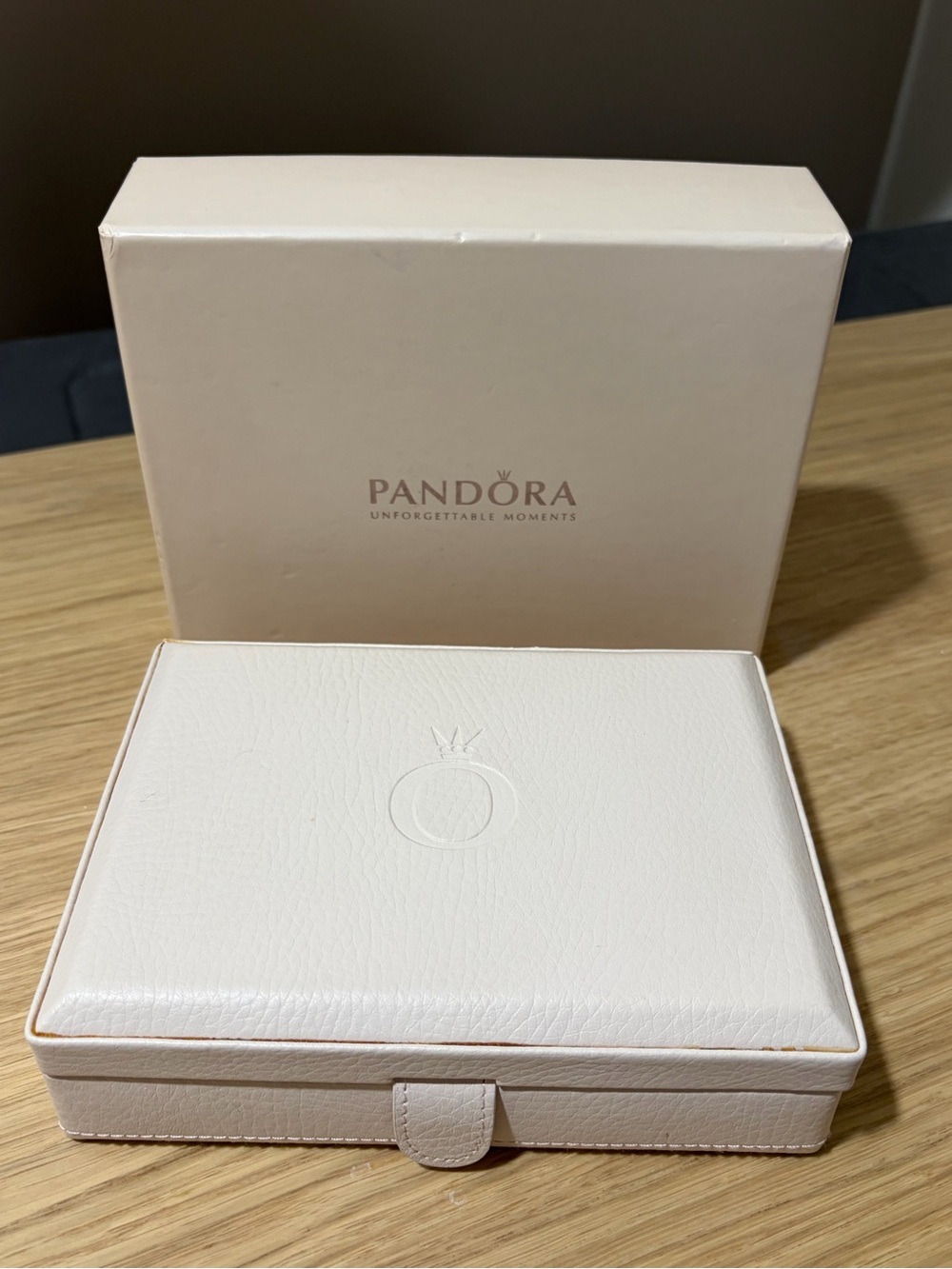 PANDORA Blush Pink Genuine Leather Charm & Bracelet Jewelry Box w/Original Box🌸